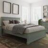 Belton Wooden Double Bed In Cactus Green