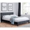 Berlin Fabric King Size Bed In Black Crushed Velvet