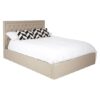 Hannata Fabric Storage Ottoman King Size Bed In Beige