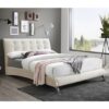 Hemlock Fabric Upholstered Double Bed In Warm Stone