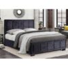 Masira Fabric King Size Bed In Black Crushed Velvet