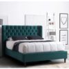 Mayfair Tactile Fabric Double Bed In Green