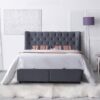 Mayfair Tactile Fabric Storage King Size Bed In Grey