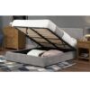 Safara Fabric Storage King Size Bed In Slate Grey Velvet