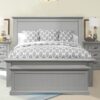 Turner Wooden Super King Size Bed In Grey