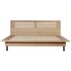 Okonma Wooden Double Bed With Metal Legs In Oak