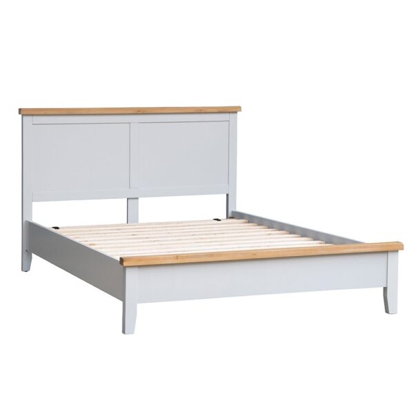 Elkin Wooden King Size Bed In Grey And Oak