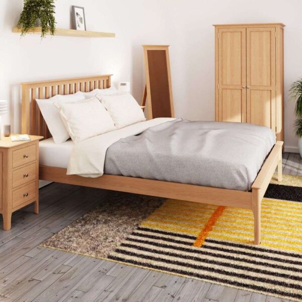 Nassau Wooden King Size Bed In Natural Oak