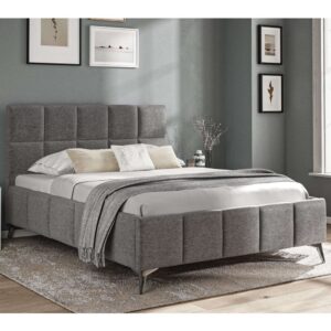 Arvada Fabric King Size Bed In Dark Grey