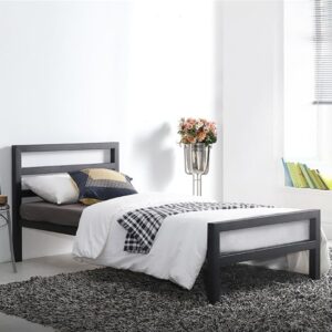 City Block Metal Vintage Style Single Bed In Black