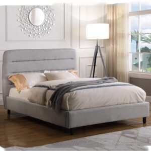 Maija Velvet King Size Bed In Light Grey