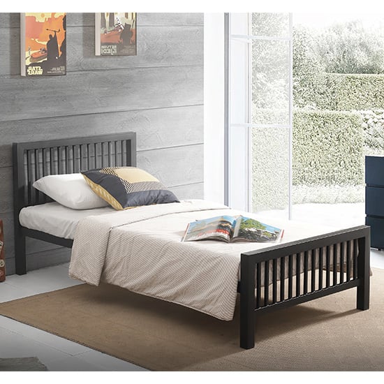 Meridian Metal Single Bed In Black