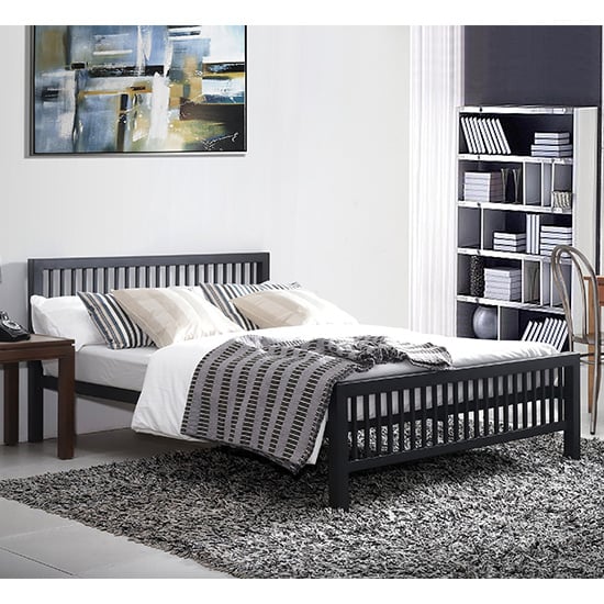 Meridian Metal Small Double Bed In Black