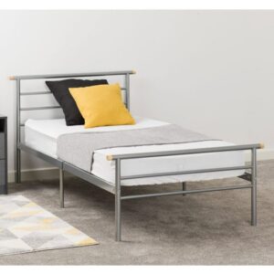 Osaka Metal Single Bed In Silver