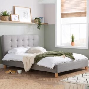 Stock Fabric Small Double Bed In Grey