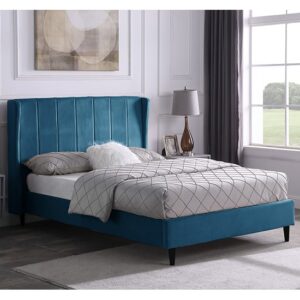 Ashburton Velvet King Size Bed In Blue