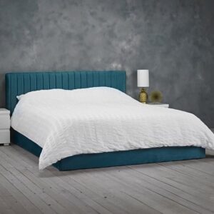 Barlyn Velvet King Size Bed In Teal