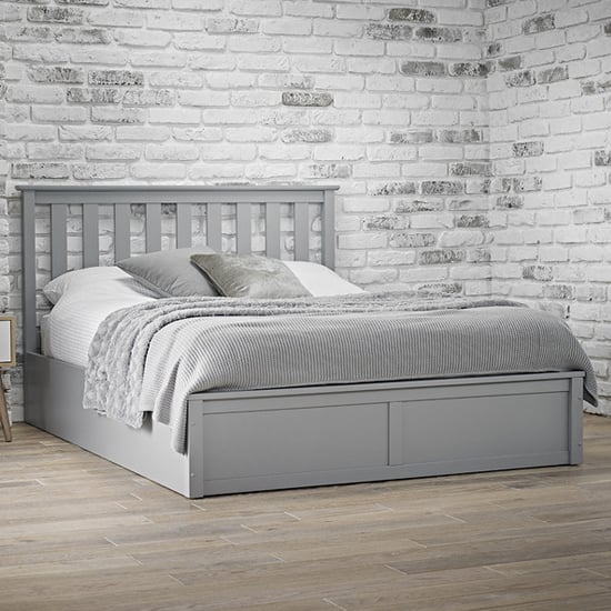 Orpington Wooden King Size Bed In Grey