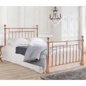 Aeron Metal King Size Bed In Rose Gold