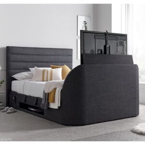 Alton Ottoman Pendle Fabric Double TV Bed In Slate