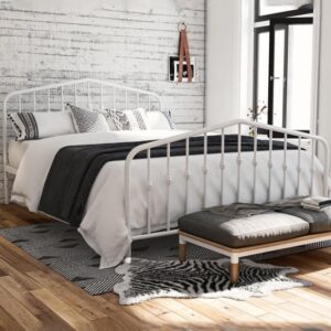 Brunswick Metal Double Bed In White