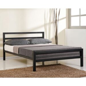 City Block Metal Vintage Style Double Bed In Black