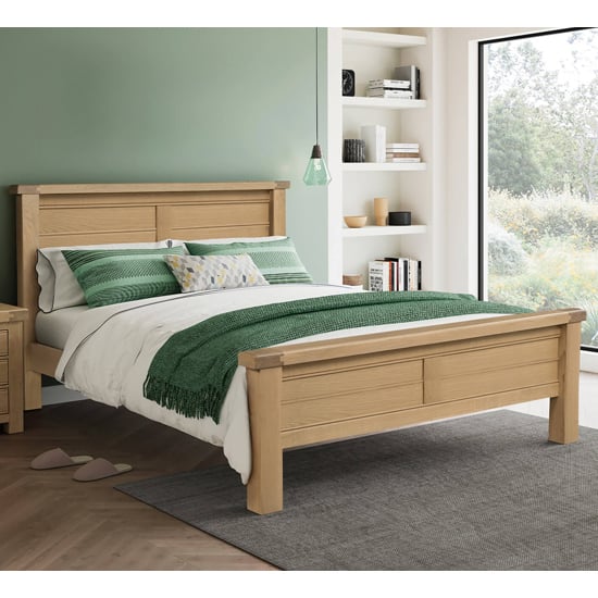 Danville Wooden King Size Bed In Oak