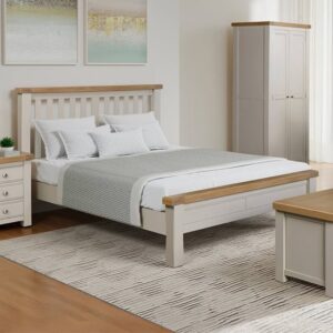 Dawson Wooden Super King Size Bed In Taupe