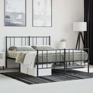 Devlin Metal Double Bed In Black