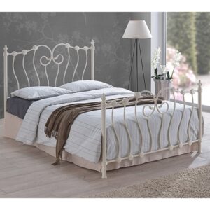 Irela Metal Double Bed In Ivory