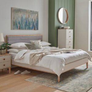 Mainz Wooden Super King Size Bed In Taupe