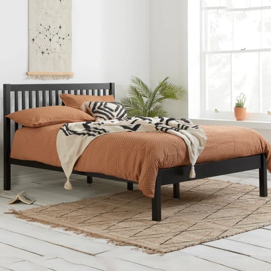 Novo Wooden King Size Bed In Black