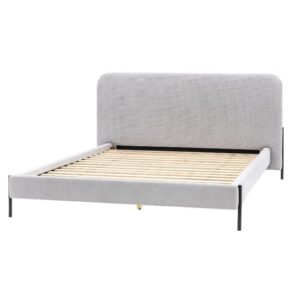 Odense Fabric Double Bed With Black Legs In Natural