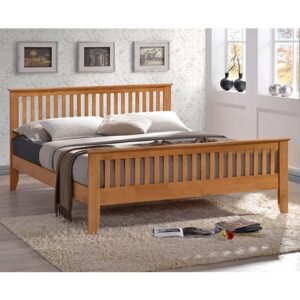 Turin Wooden Single Bed In Honey Oak