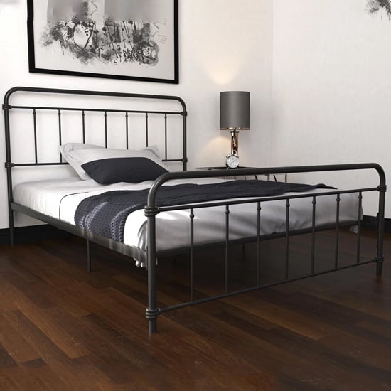 Wayne Metal King Size Bed In Black