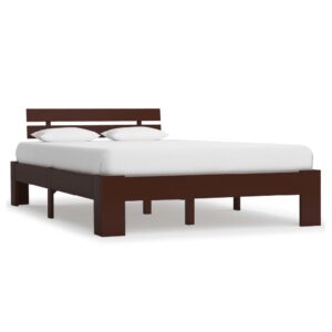 Absecon Wooden Double Bed In Dark Brown