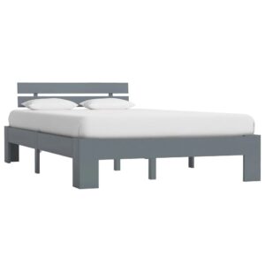 Absecon Wooden Double Bed In Grey