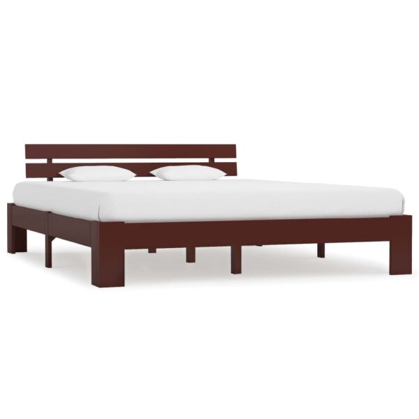 Absecon Wooden King Size Bed In Dark Brown