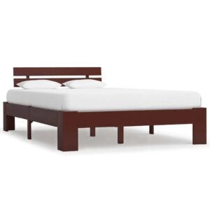 Absecon Wooden Small Double Bed In Dark Brown