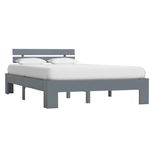 Absecon Wooden Small Double Bed In Grey