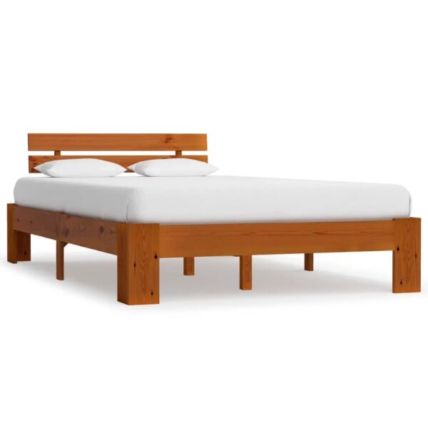 Absecon Wooden Small Double Bed In Honey Brown