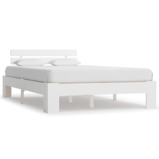 Absecon Wooden Small Double Bed In White