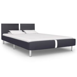 Anaheim Faux Leather Double Bed In Black