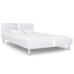 Anaheim Faux Leather Double Bed In White