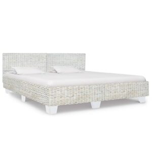 Asheville Rattan Super King Size Bed In Grey Natural