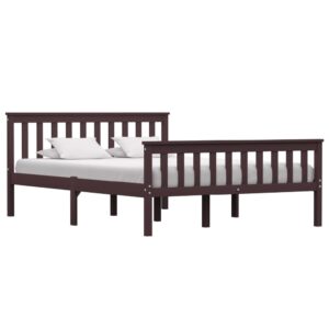 Chilliwack Wooden Double Bed In Dark Brown