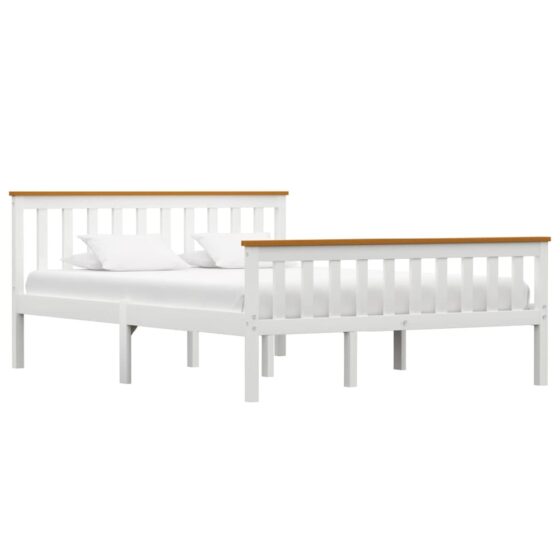 Chilliwack Wooden Double Bed In White And Brown