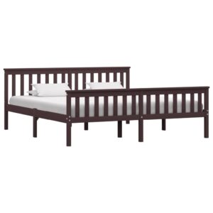 Chilliwack Wooden Super King Size Bed In Dark Brown