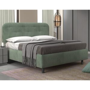 Choctaw Fabric Small Double Bed In Sage Green