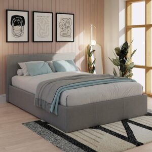 Eltham End Lift Fabric Ottoman Small Double Bed In Grey